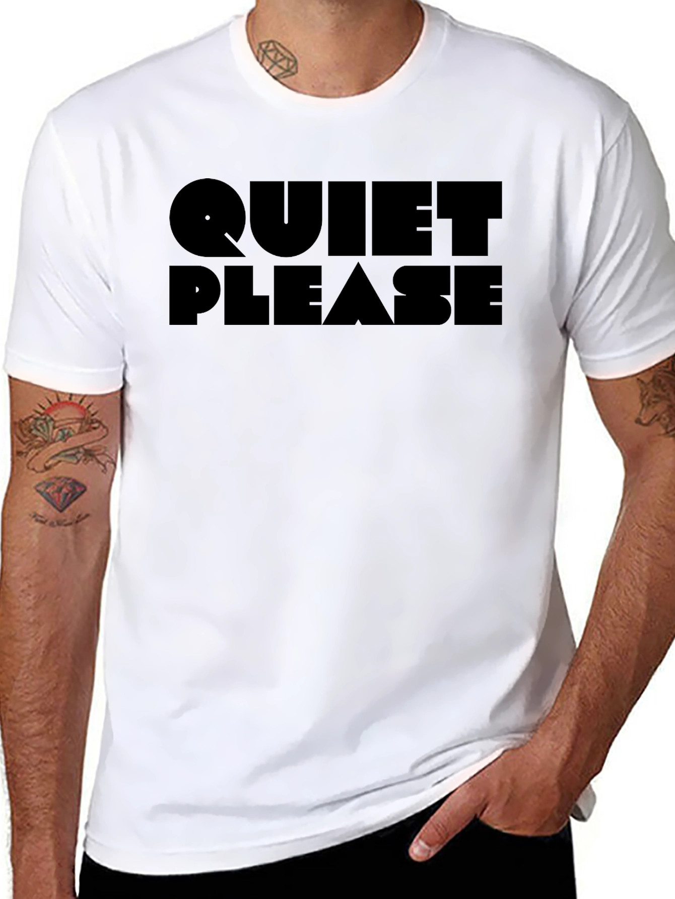 Quiet Please Graphic Tee - Soft Cotton Blend Shirt