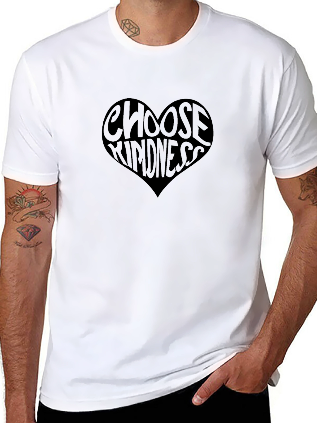 Choose Kindness Heart Graphic Tee - Soft Black T-Shirt