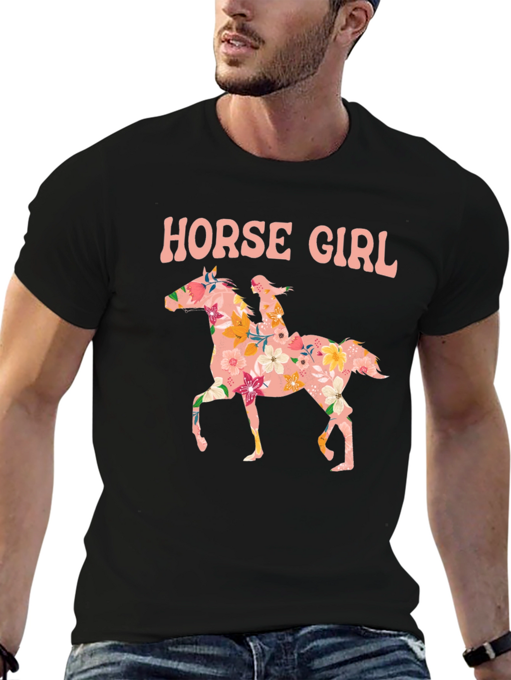 Floral Horse Girl Graphic Tee