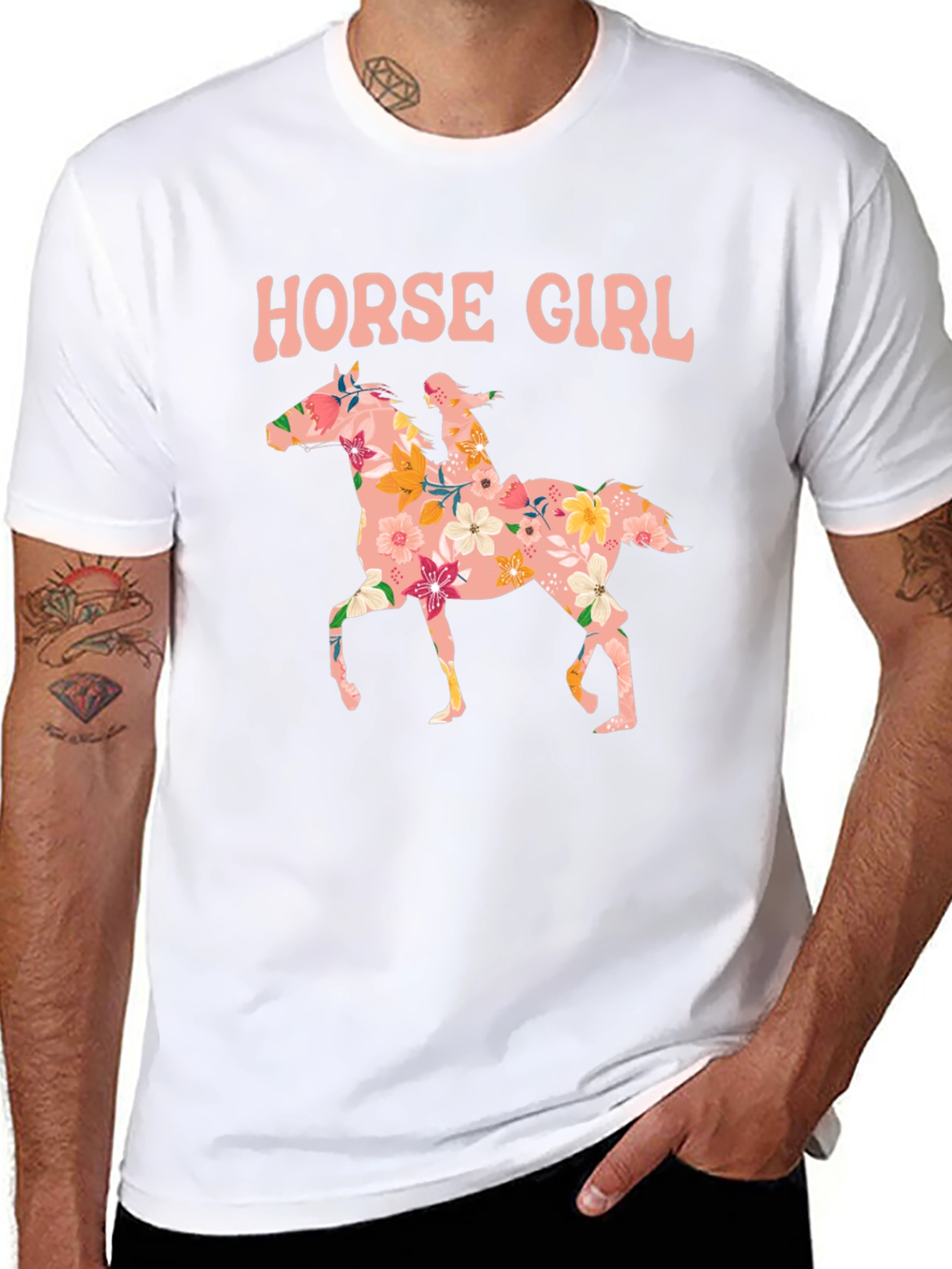 Floral Horse Girl Graphic Tee