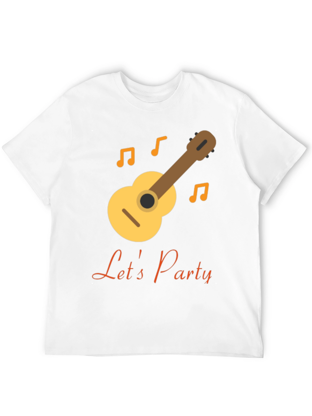 Lets Party Black T-Shirt with Guitar Design