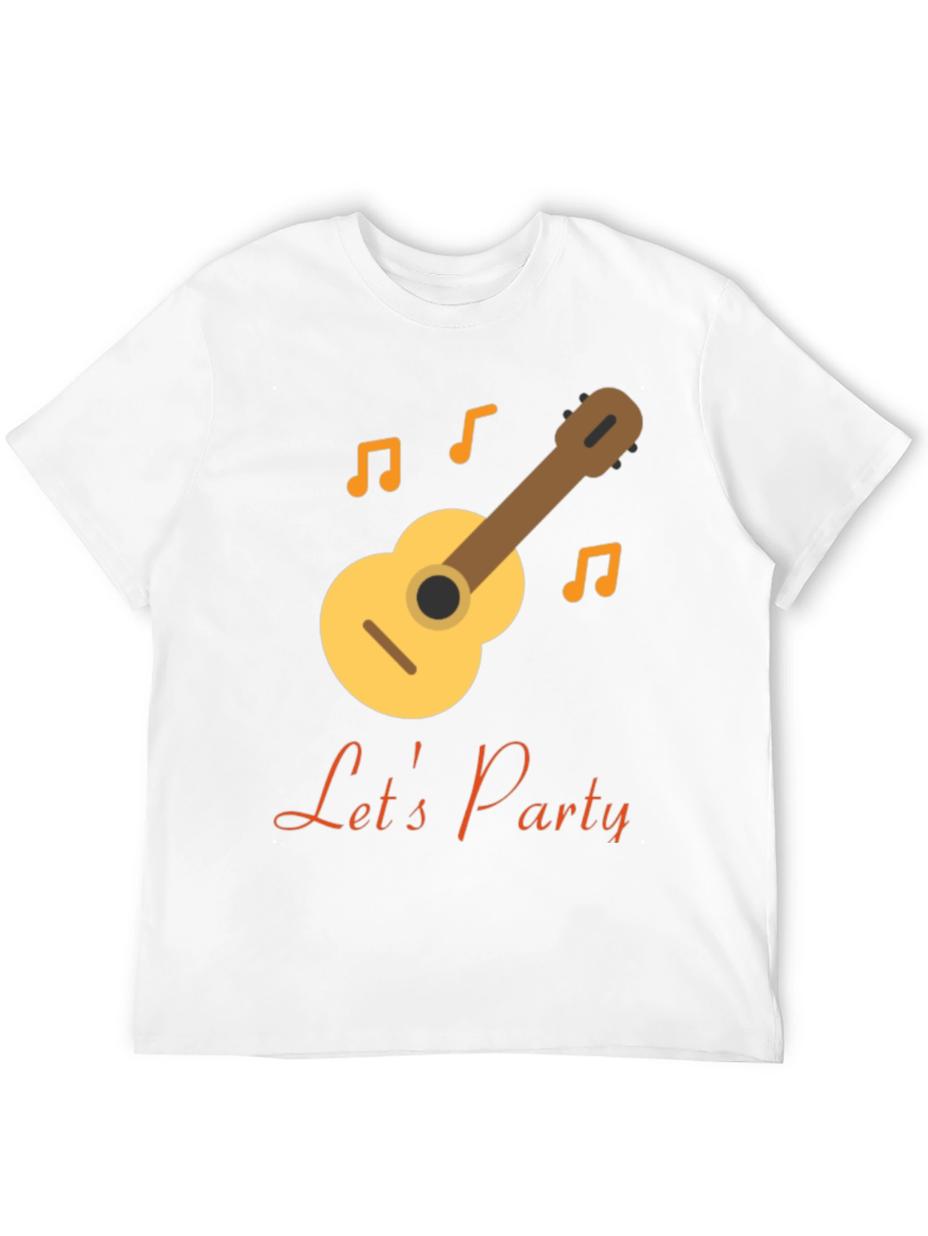 Lets Party Black T-Shirt with Guitar Design