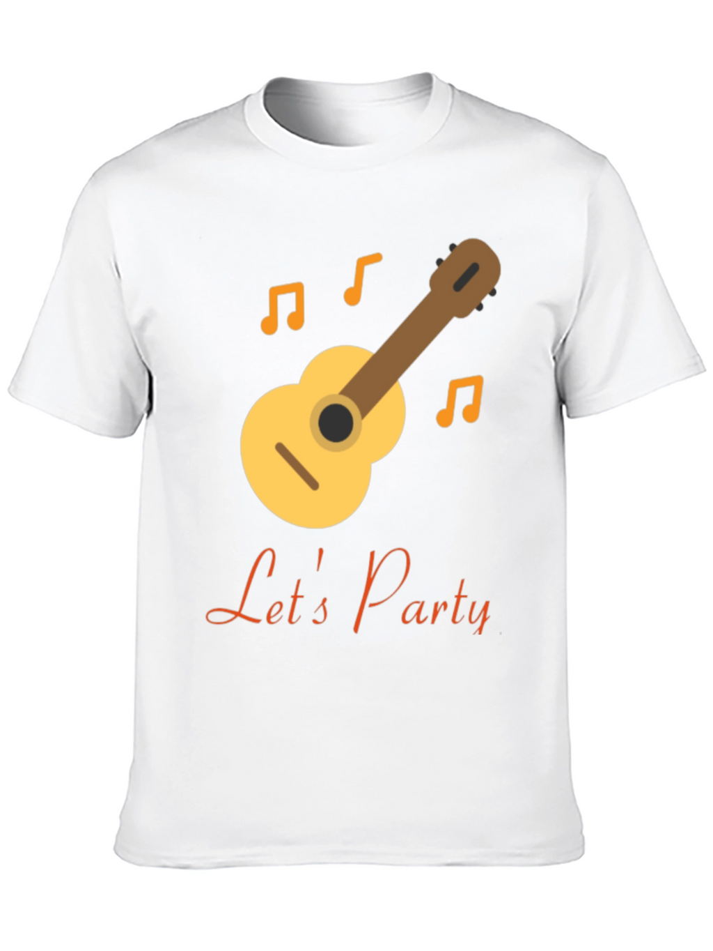 Lets Party Black T-Shirt with Guitar Design