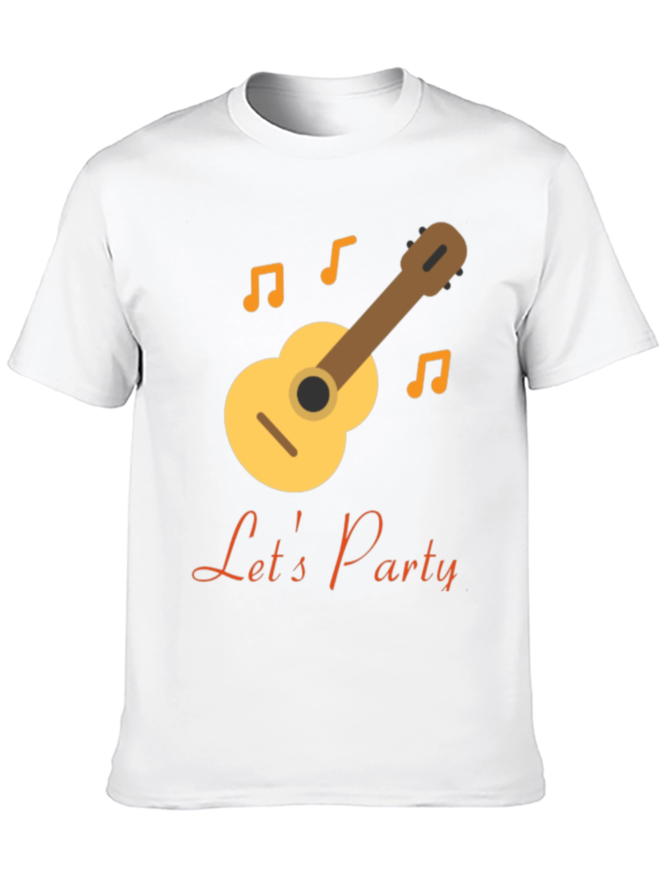 Lets Party Black T-Shirt with Guitar Design