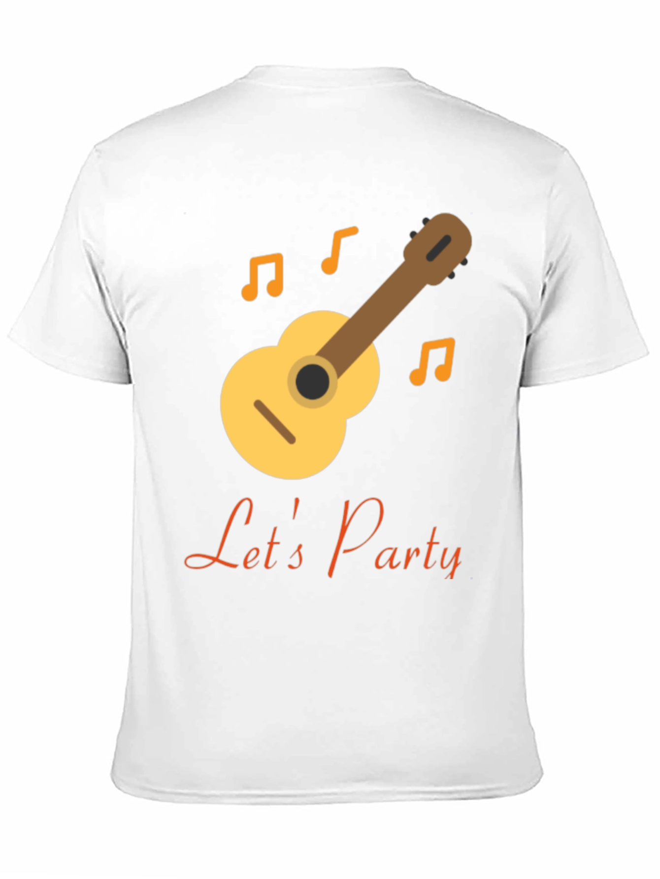 Lets Party Black T-Shirt with Guitar Design