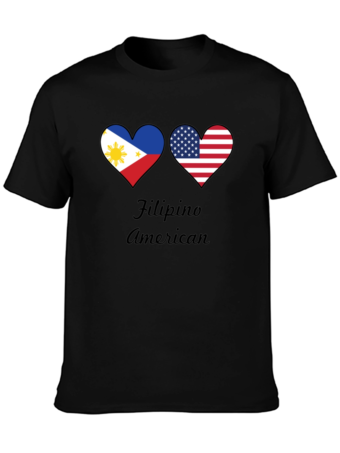 Filipino American Flag Heart Graphic Tee
