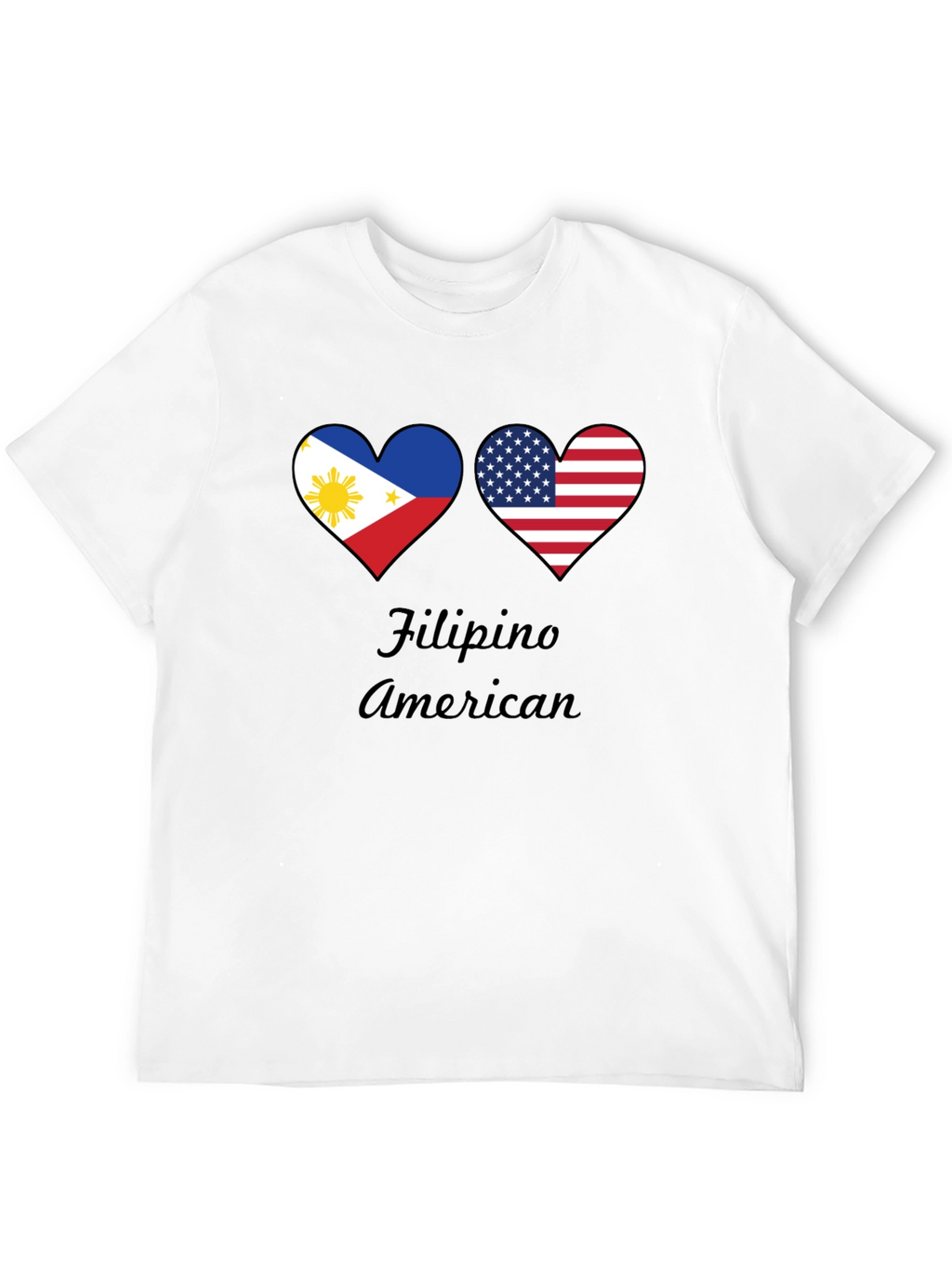 Filipino American Flag Heart Graphic Tee