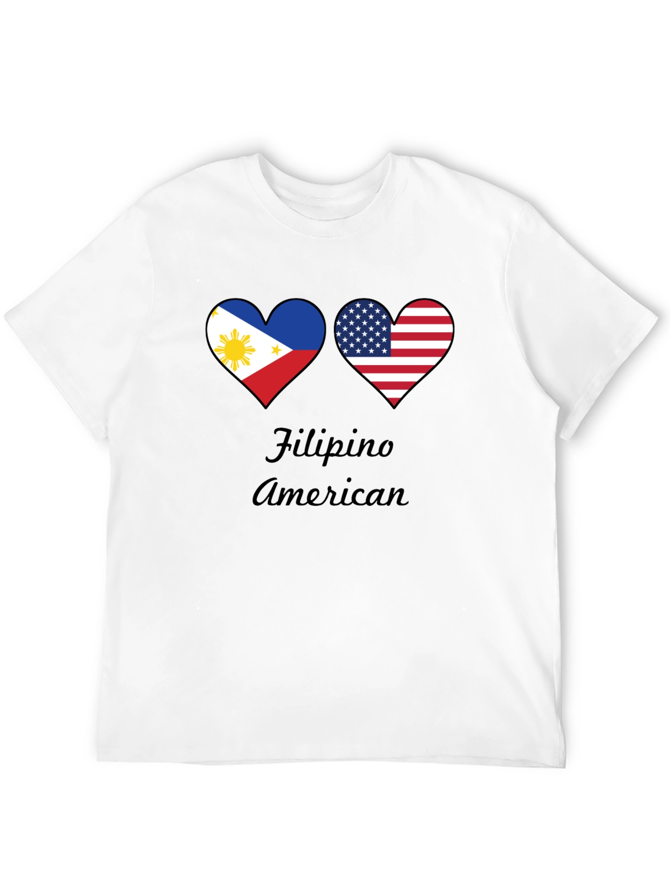 Filipino American Flag Heart Graphic Tee