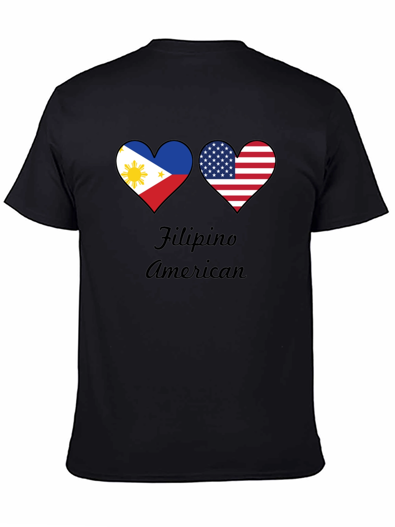 Filipino American Flag Heart Graphic Tee
