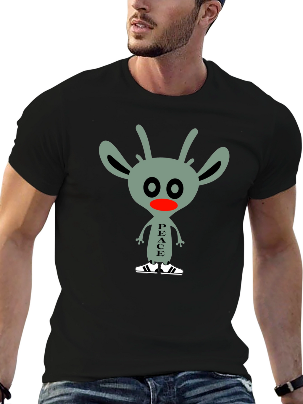 Peace Alien Graphic Tee - Black