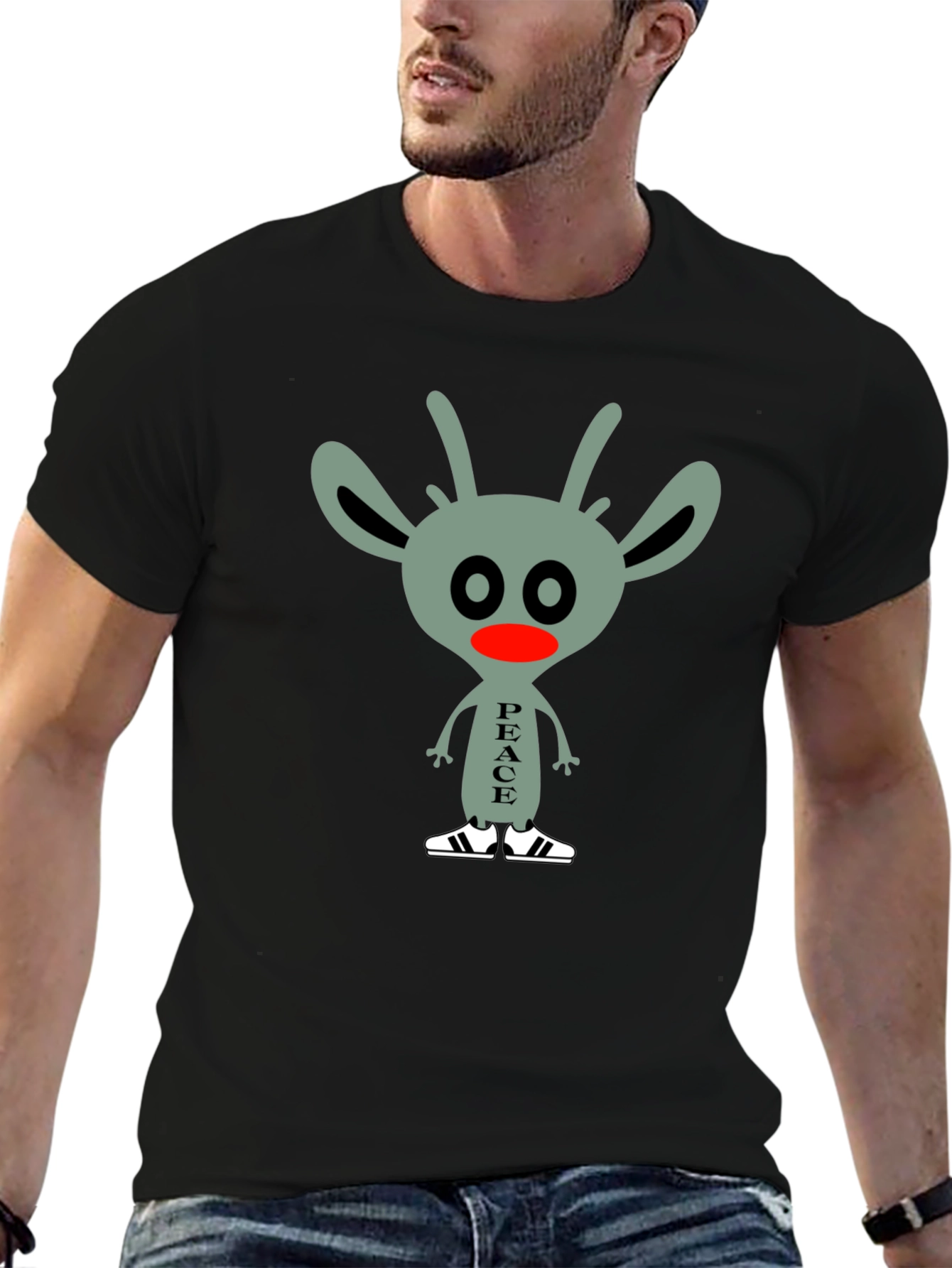 Peace Alien Graphic Tee - Black