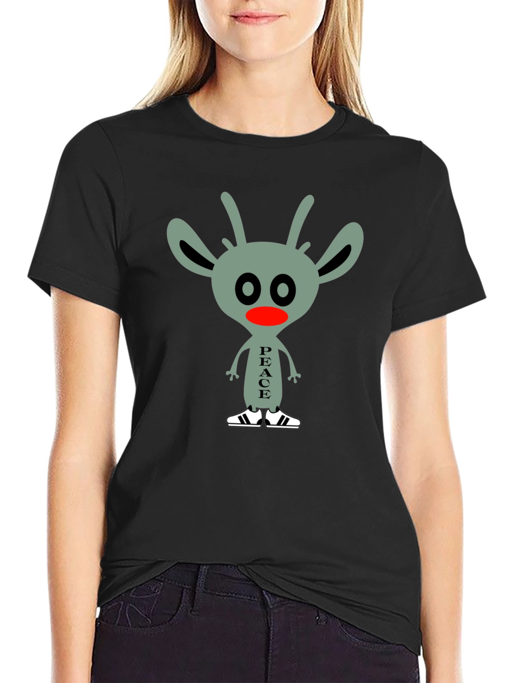 Peace Alien Graphic Tee - Black