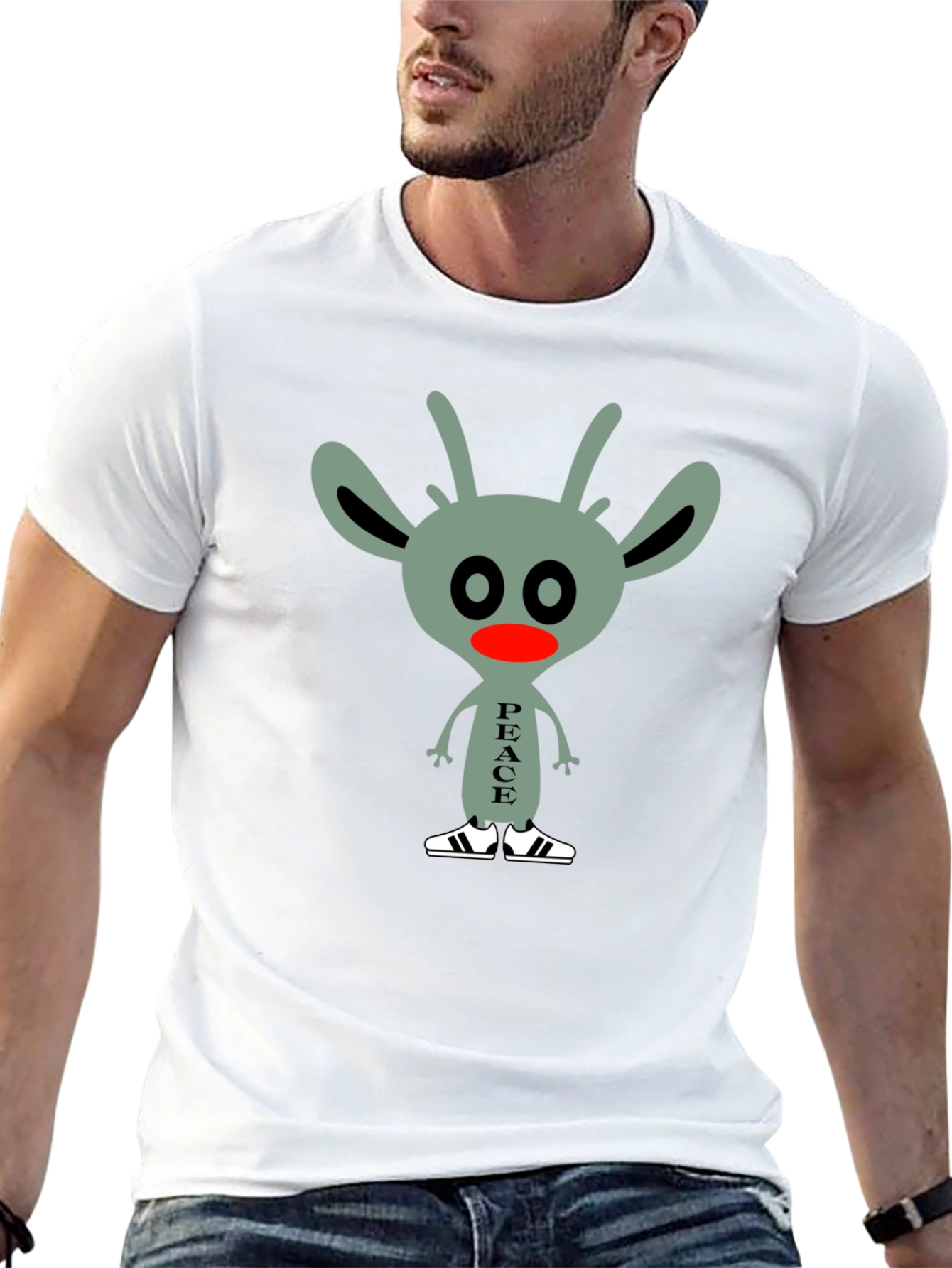 Peace Alien Graphic Tee - Black