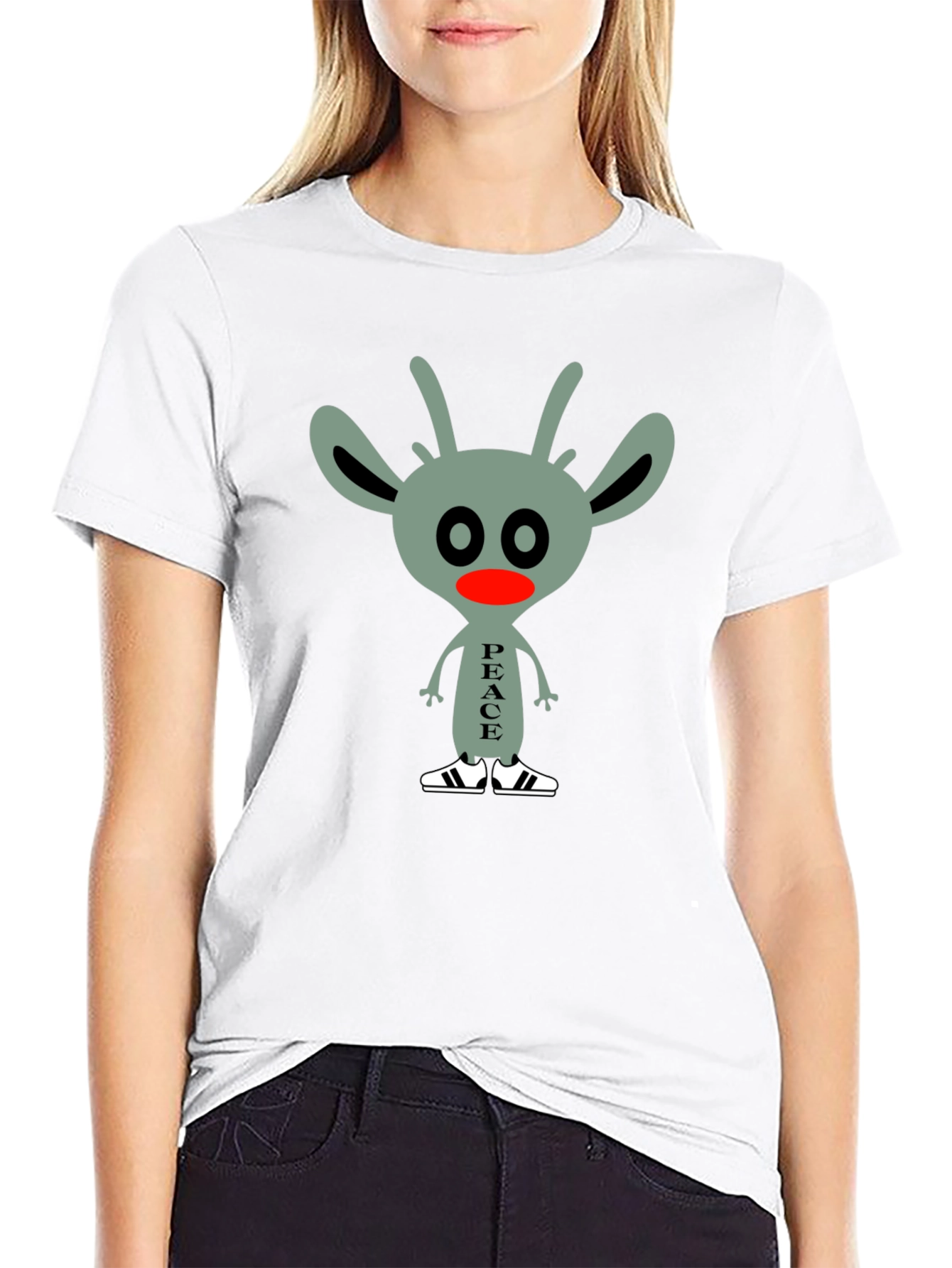 Peace Alien Graphic Tee - Black