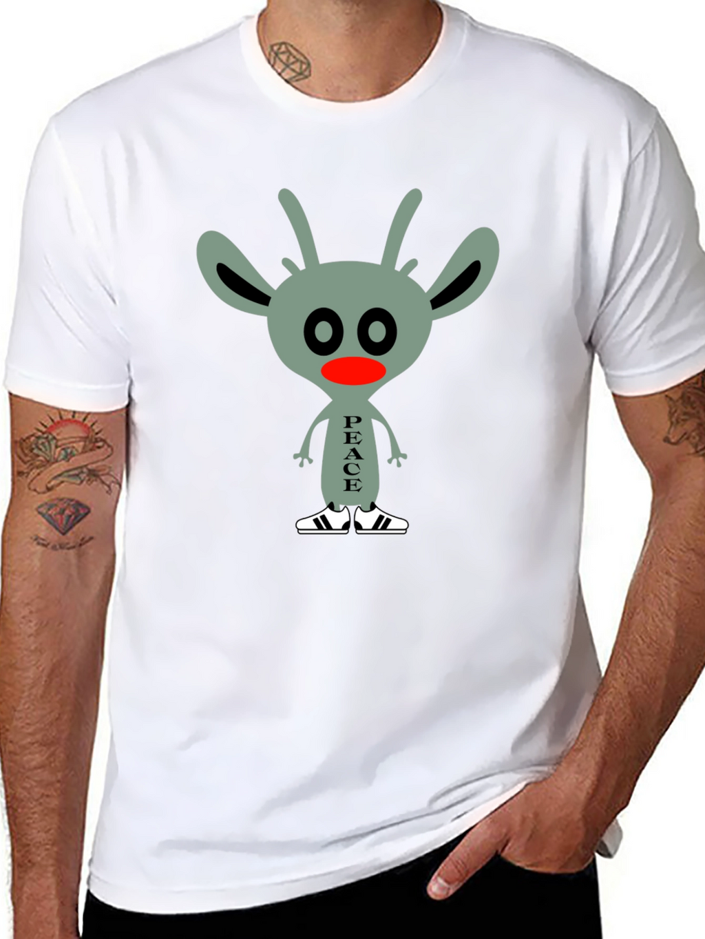 Peace Alien Graphic Tee - Black