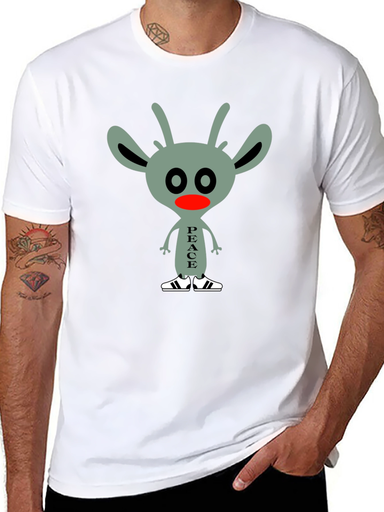 Peace Alien Graphic Tee - Black