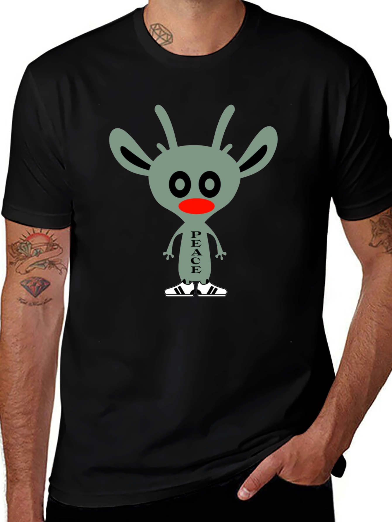 Peace Alien Graphic Tee - Black