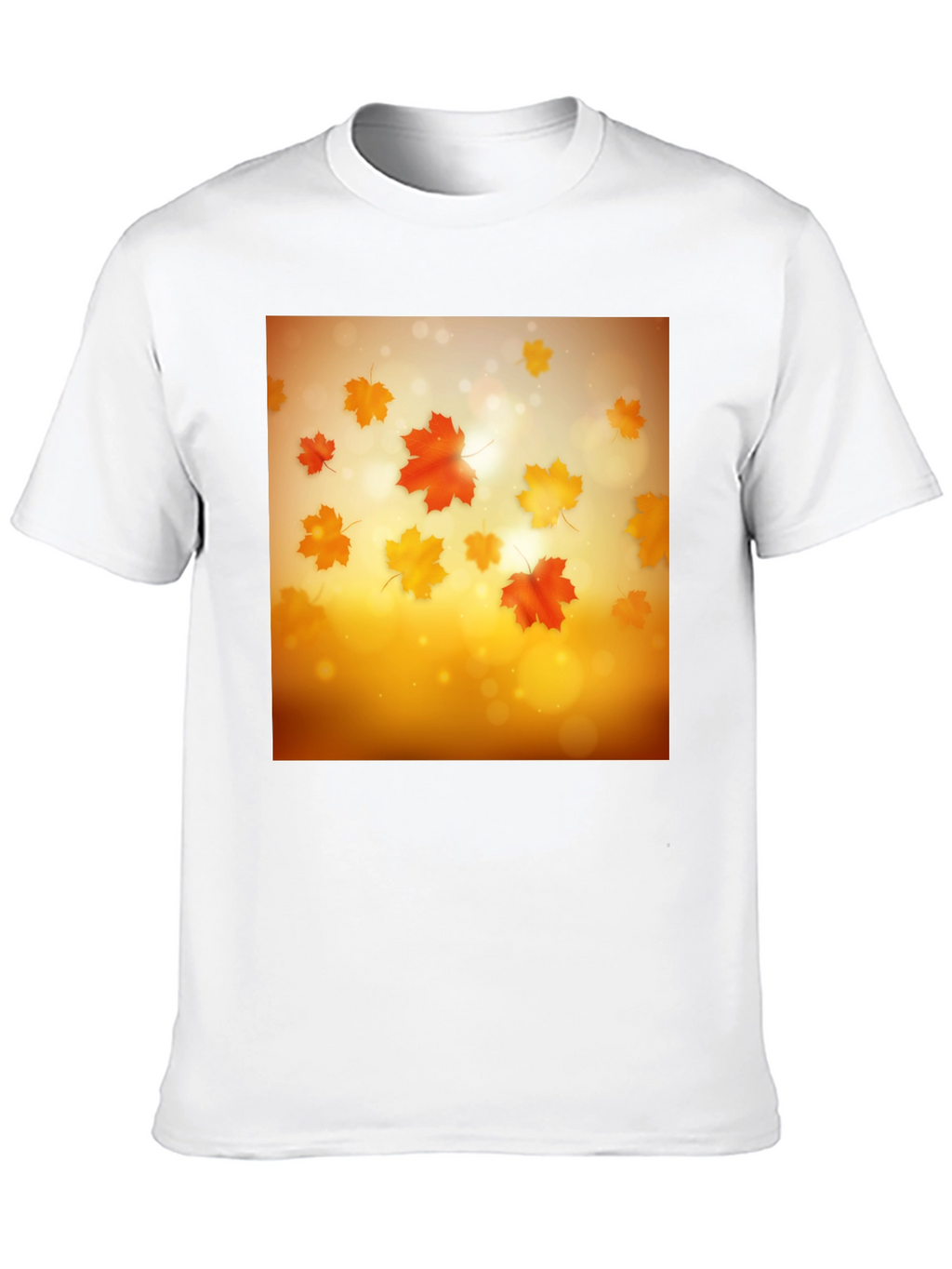 Autumn Leaves Graphic Tee - Black Cotton T-Shirt
