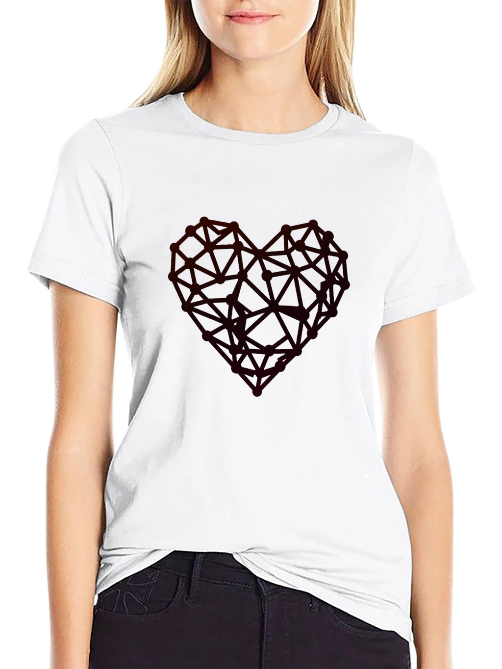 Geometric Heart Graphic Tee - Modern Casual Wear