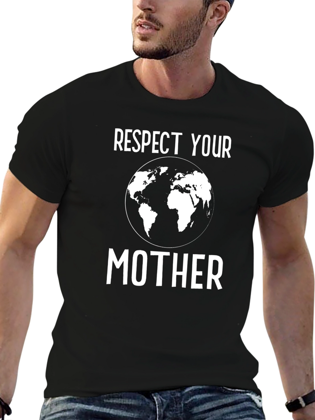 Respect Your Mother Earth T-Shirt Black Graphic Tee