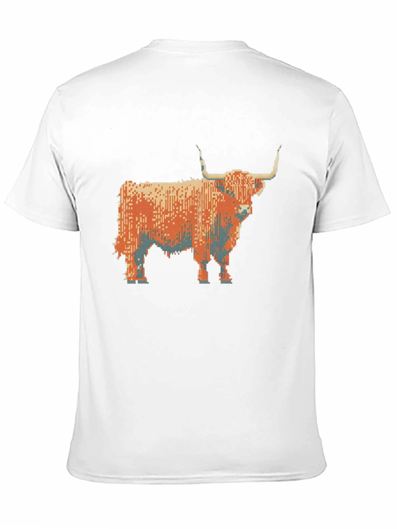 Highland Cow Pixel Art T-Shirt - Black