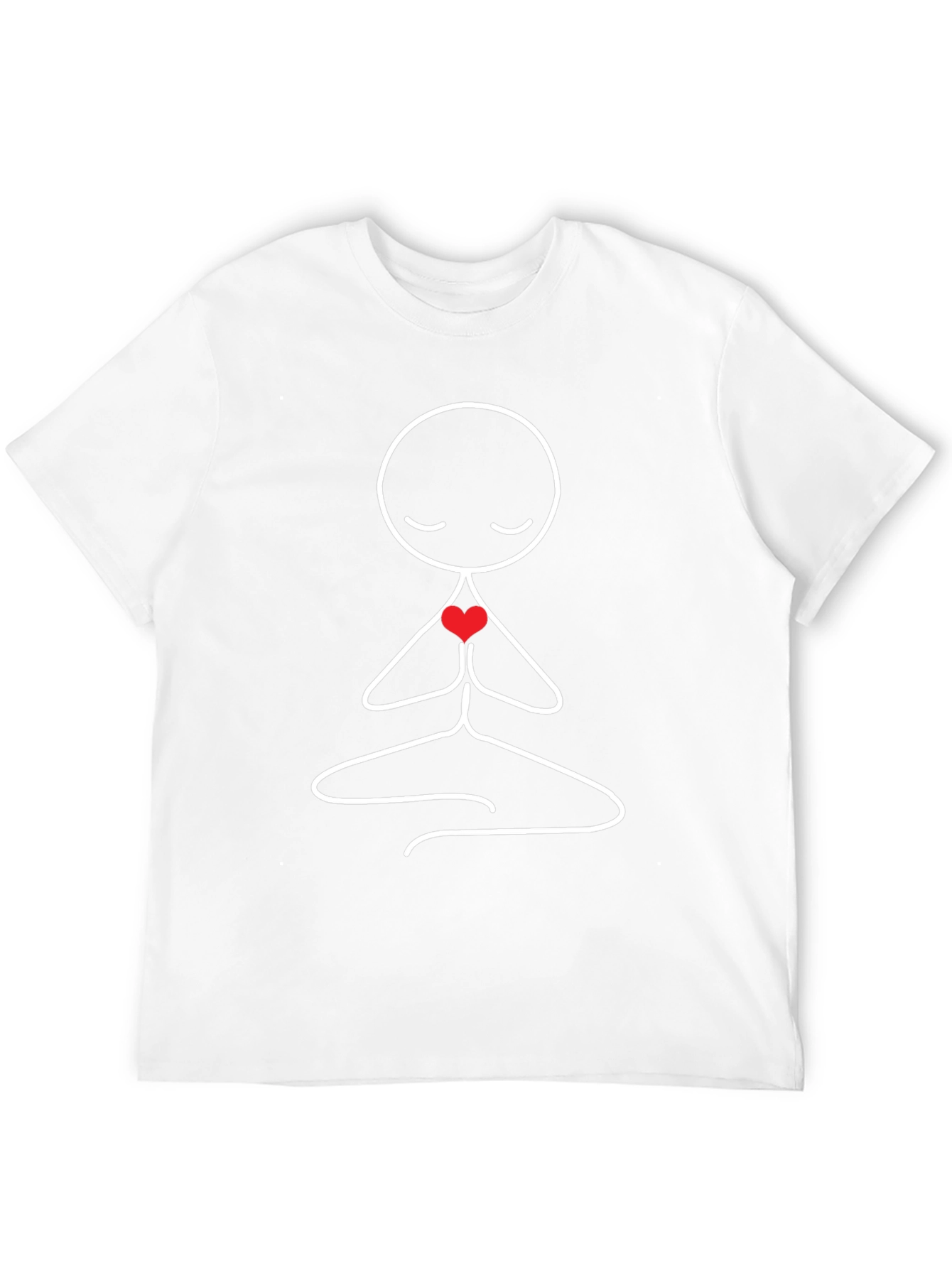 Meditating Stick Figure Heart Graphic T-Shirt