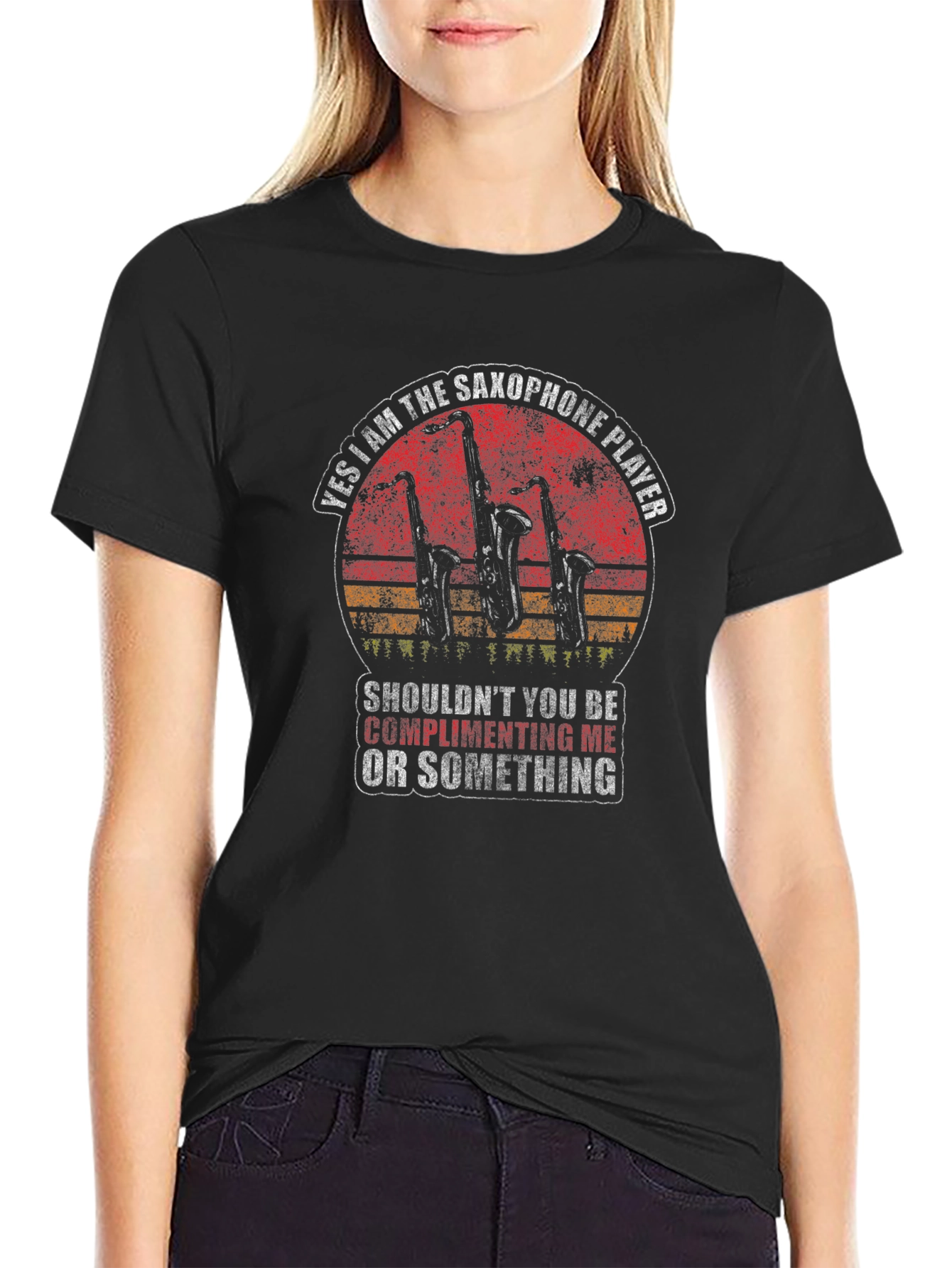 Saxophone Player Graphic Tee - Music Lover T-Shirt