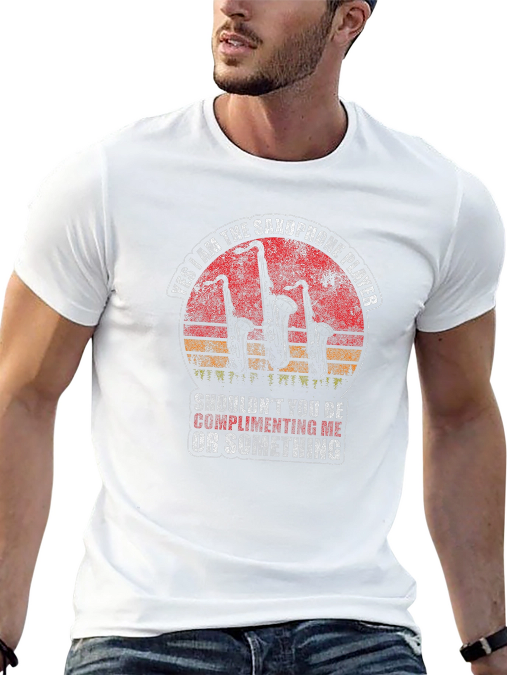 Saxophone Player Graphic Tee - Music Lover T-Shirt