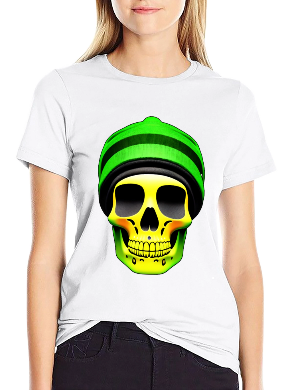 Skull with Beanie Graphic Tee