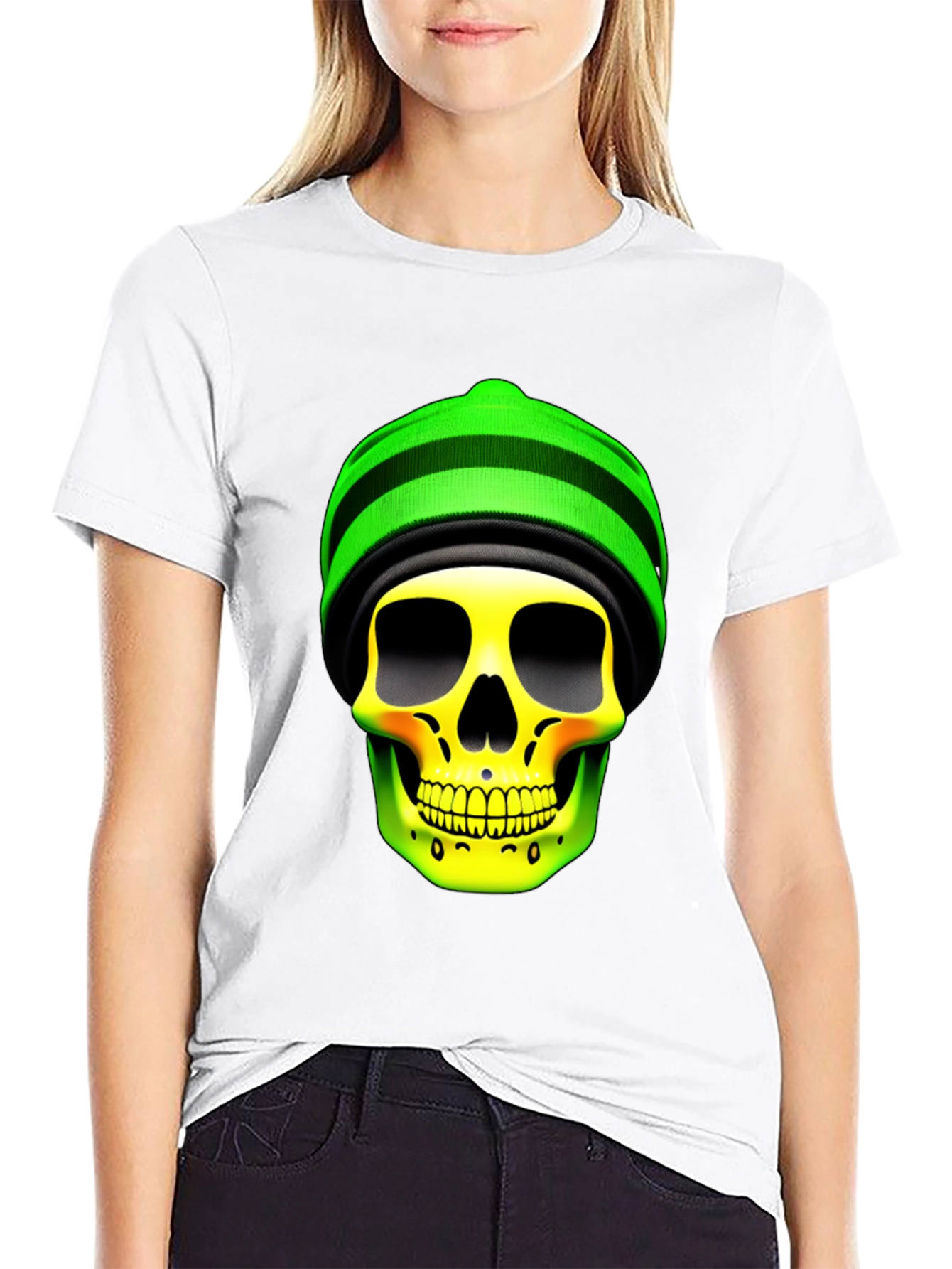 Skull with Beanie Graphic Tee