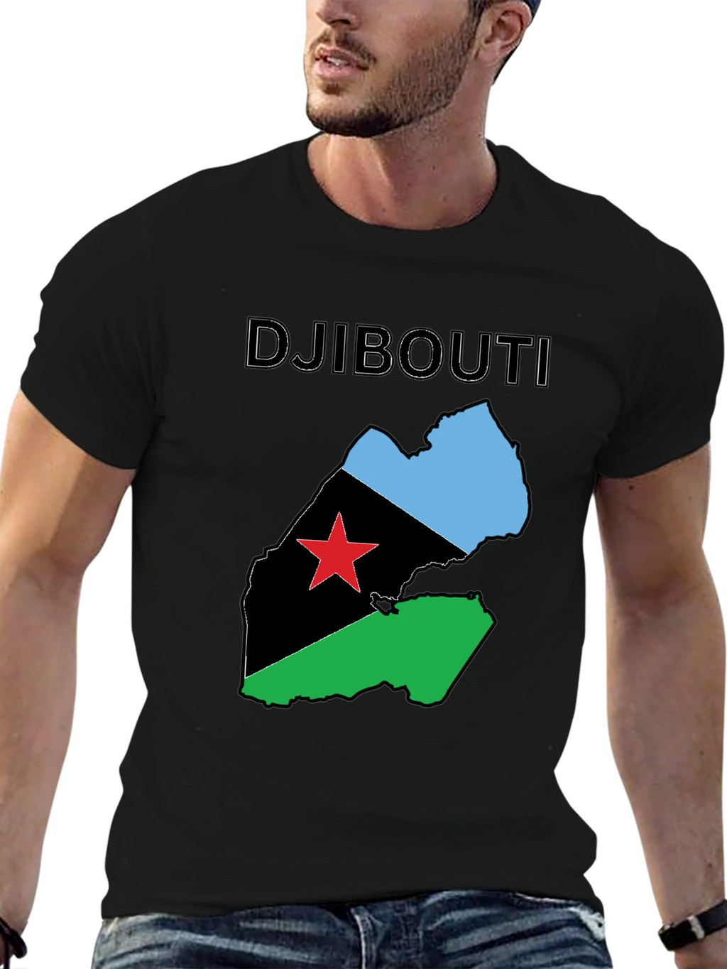 Djibouti Flag Map T-Shirt - National Pride Tee