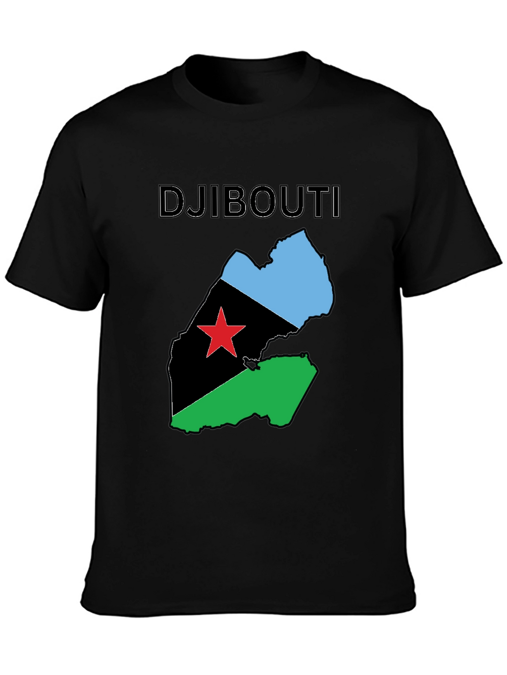 Djibouti Flag Map T-Shirt - National Pride Tee