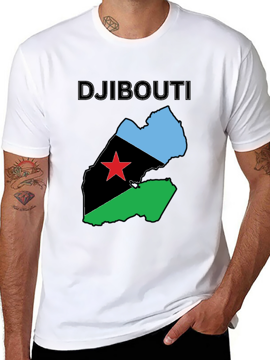 Djibouti Flag Map T-Shirt - National Pride Tee
