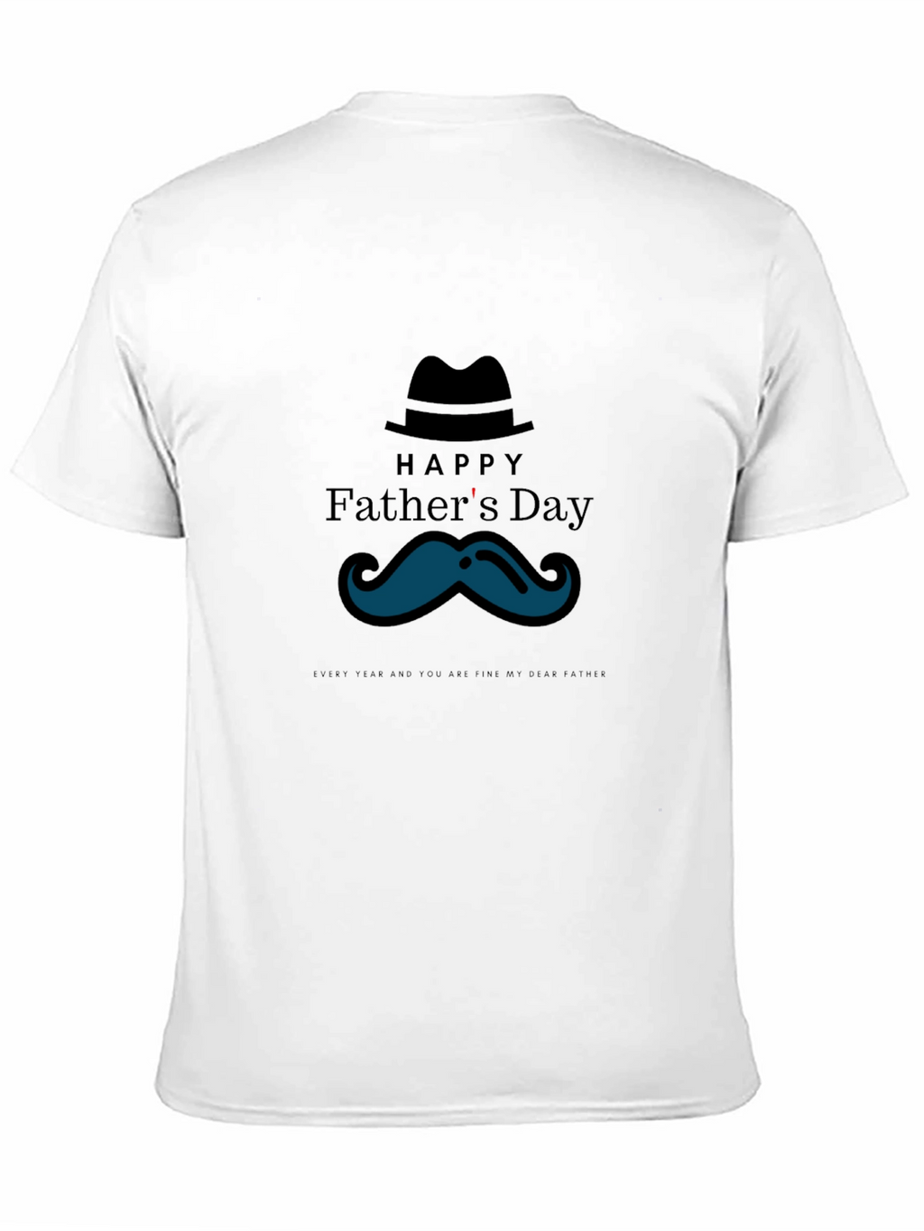 Happy Fathers Day T-Shirt - Mustache Graphic Tee