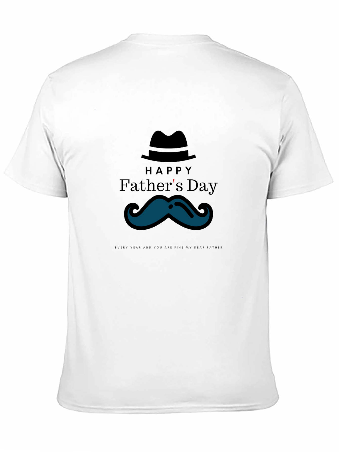 Happy Fathers Day T-Shirt - Mustache Graphic Tee