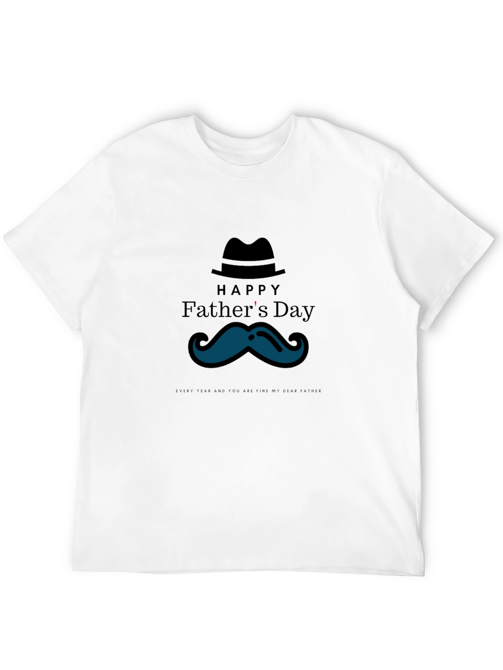 Happy Fathers Day T-Shirt - Mustache Graphic Tee
