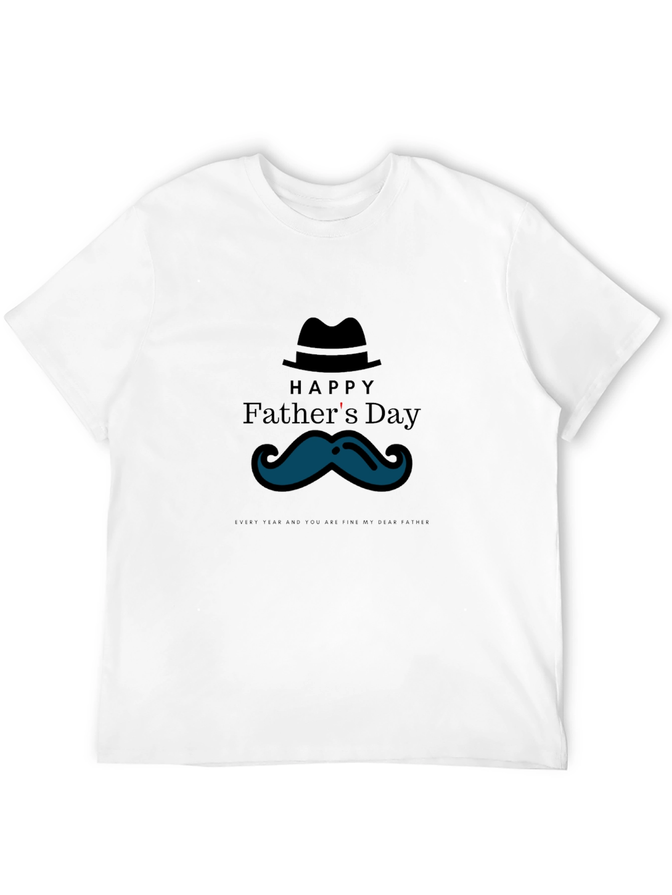 Happy Fathers Day T-Shirt - Mustache Graphic Tee