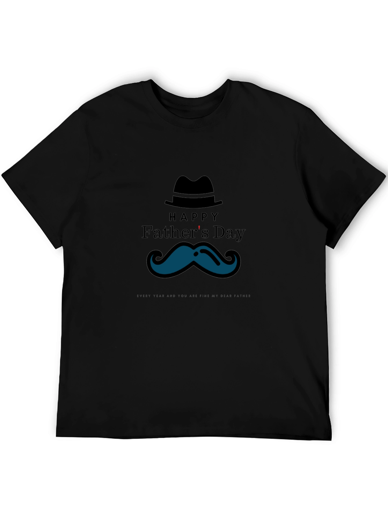 Happy Fathers Day T-Shirt - Mustache Graphic Tee