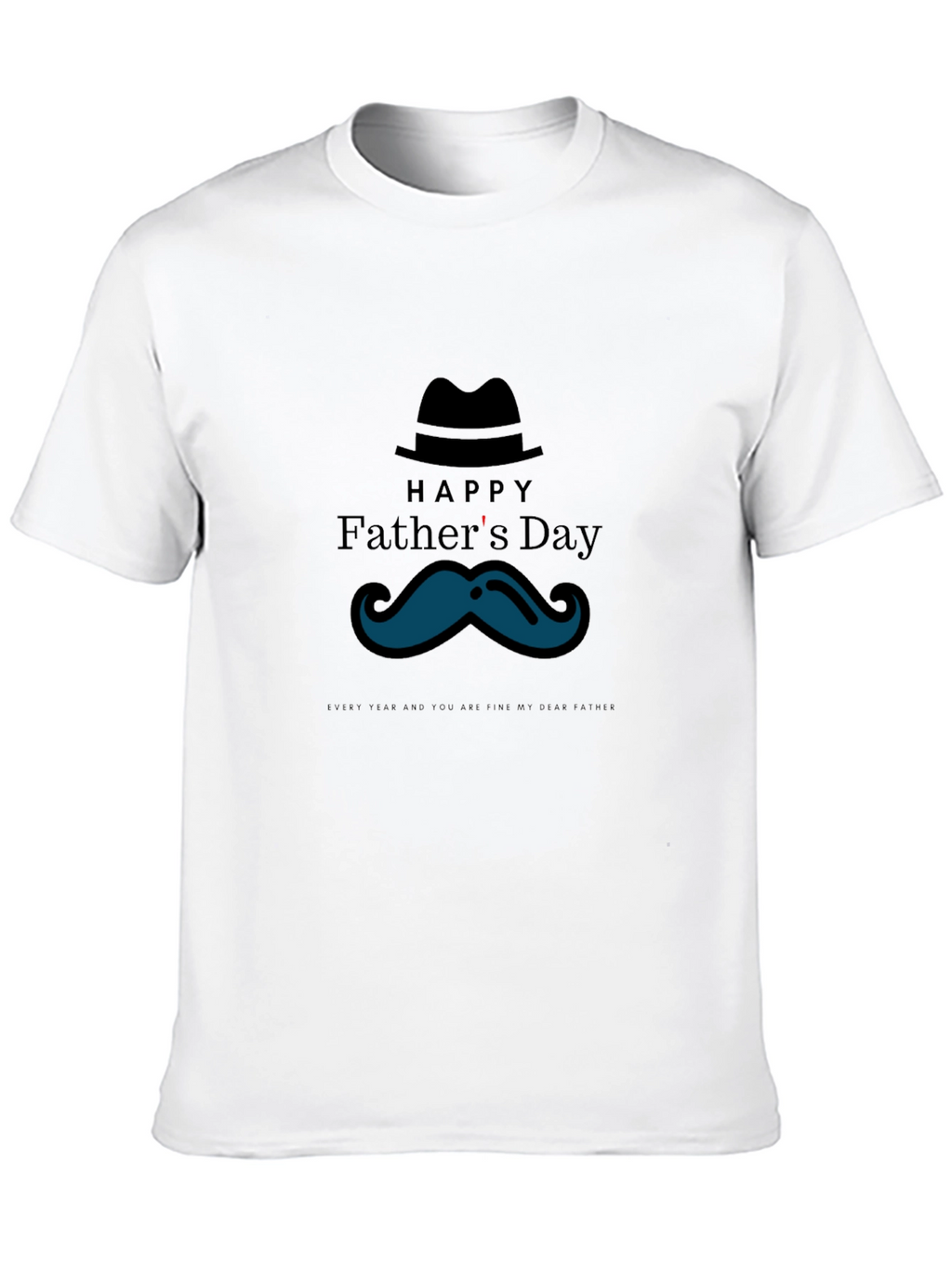 Happy Fathers Day T-Shirt - Mustache Graphic Tee