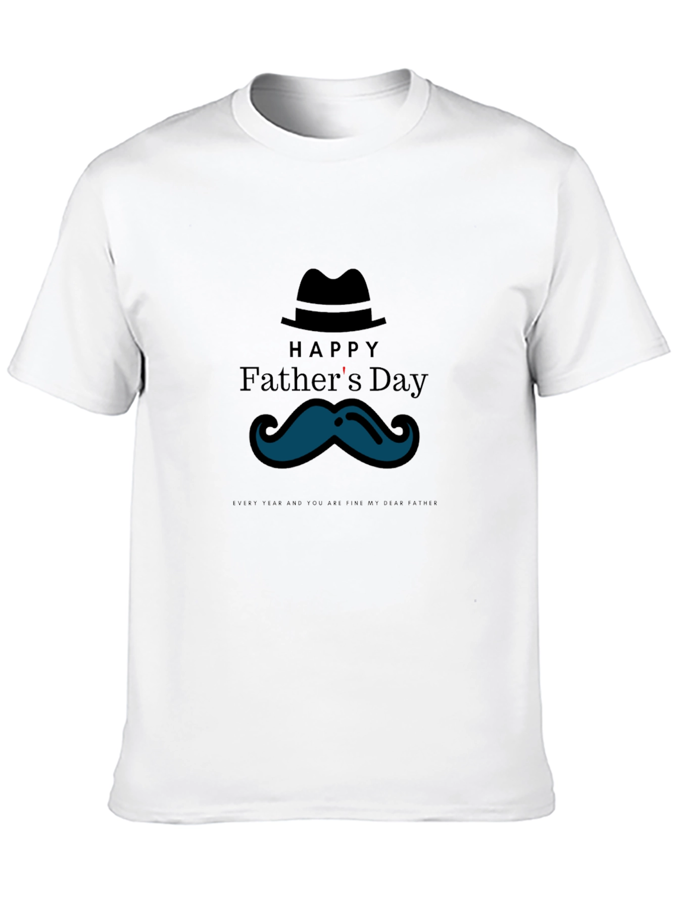 Happy Fathers Day T-Shirt - Mustache Graphic Tee
