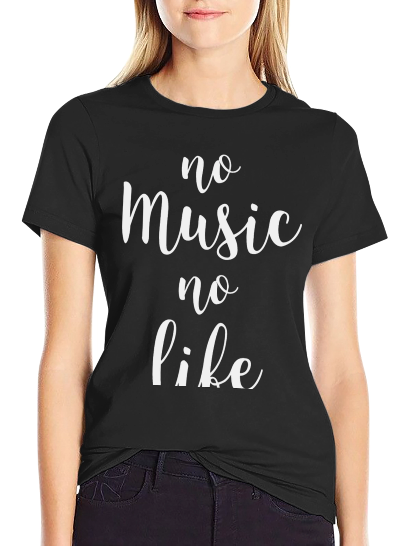 No Music No Life Black T-Shirt