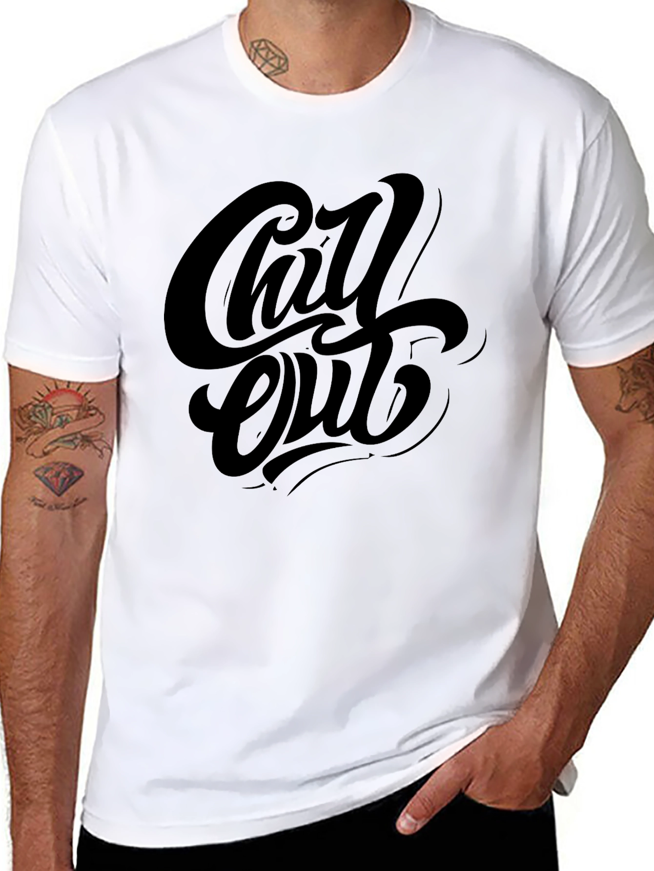 Chill Out Black Graphic Tee - Relaxed Style