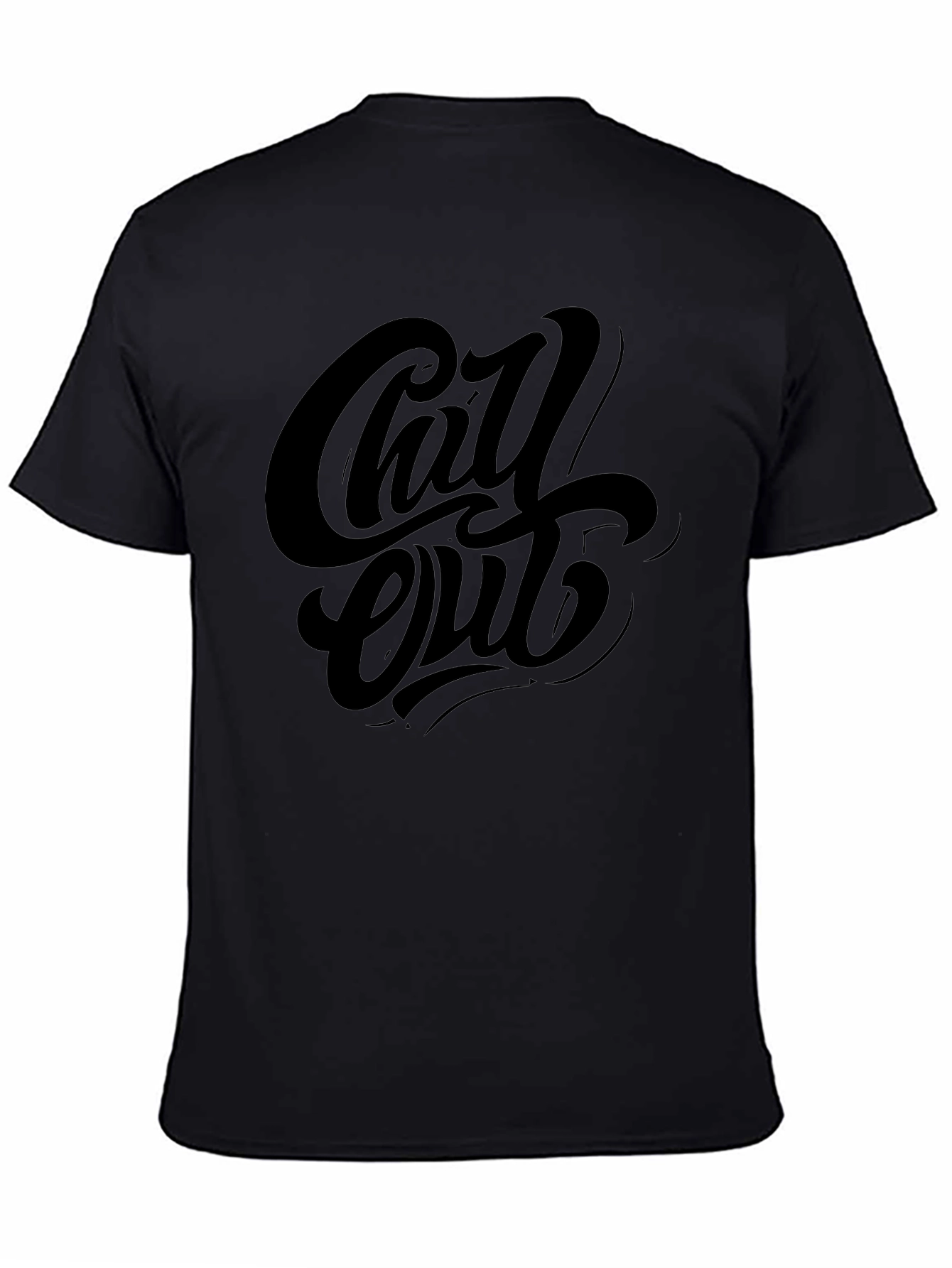 Chill Out Black Graphic Tee - Relaxed Style