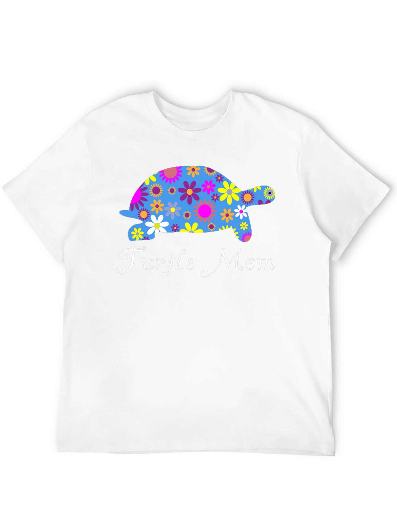 Turtle Mom Floral Graphic T-Shirt