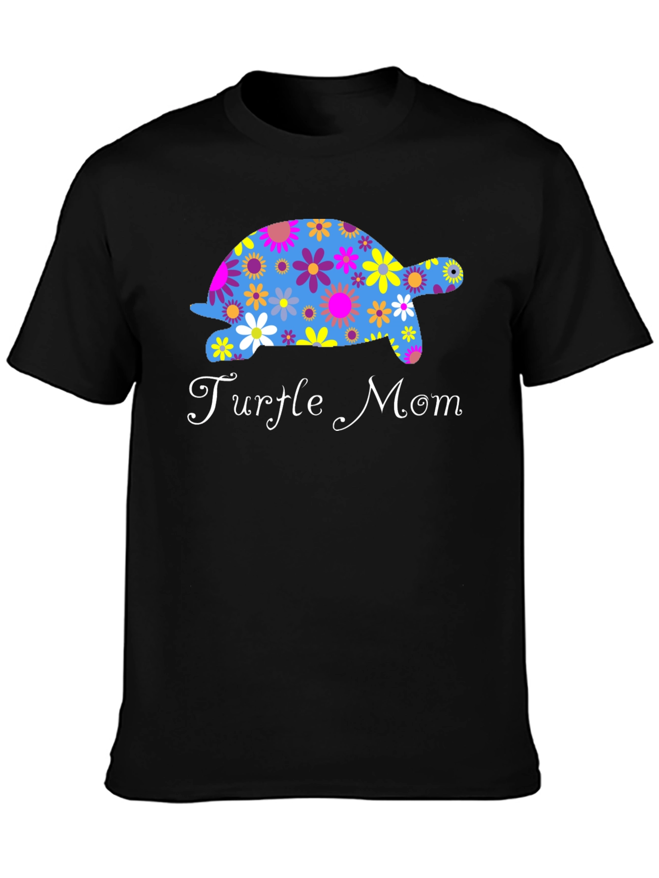 Turtle Mom Floral Graphic T-Shirt