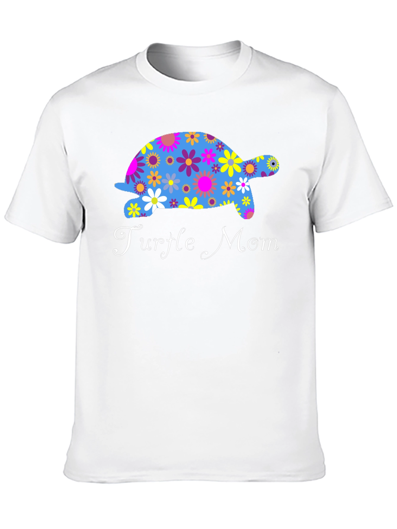 Turtle Mom Floral Graphic T-Shirt