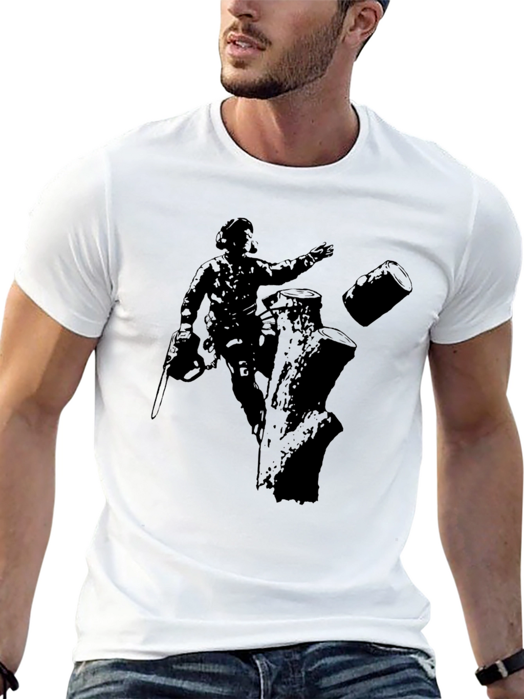 Lumberjack Silhouette Black T-Shirt