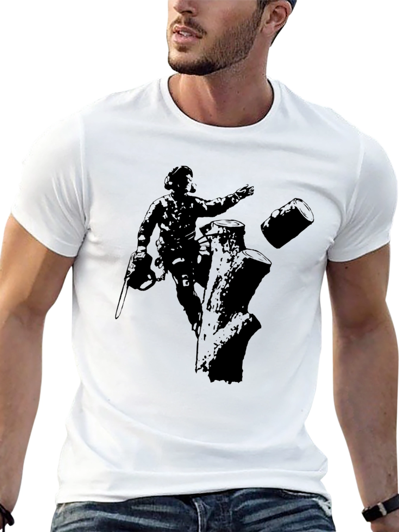 Lumberjack Silhouette Black T-Shirt