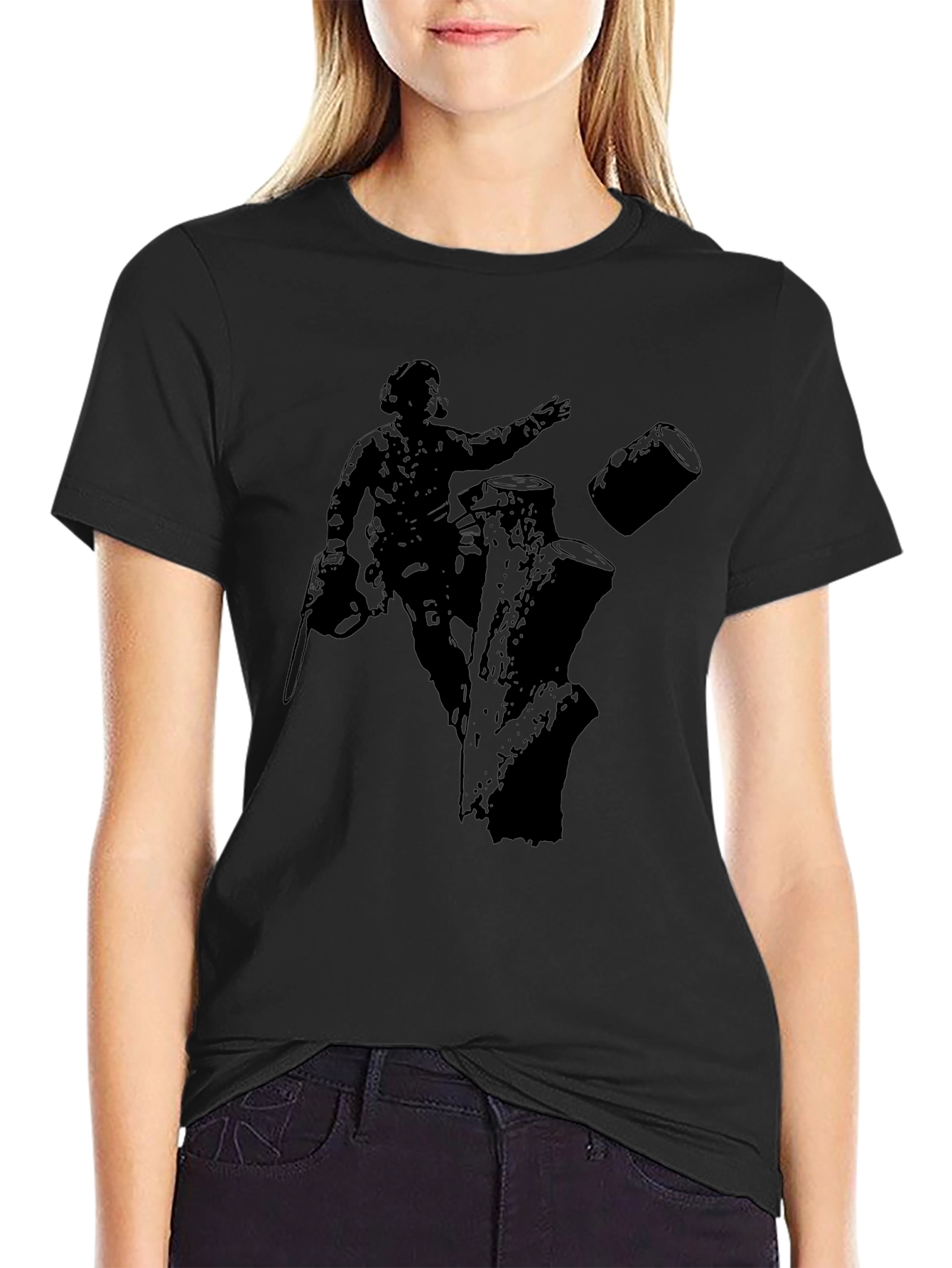 Lumberjack Silhouette Black T-Shirt