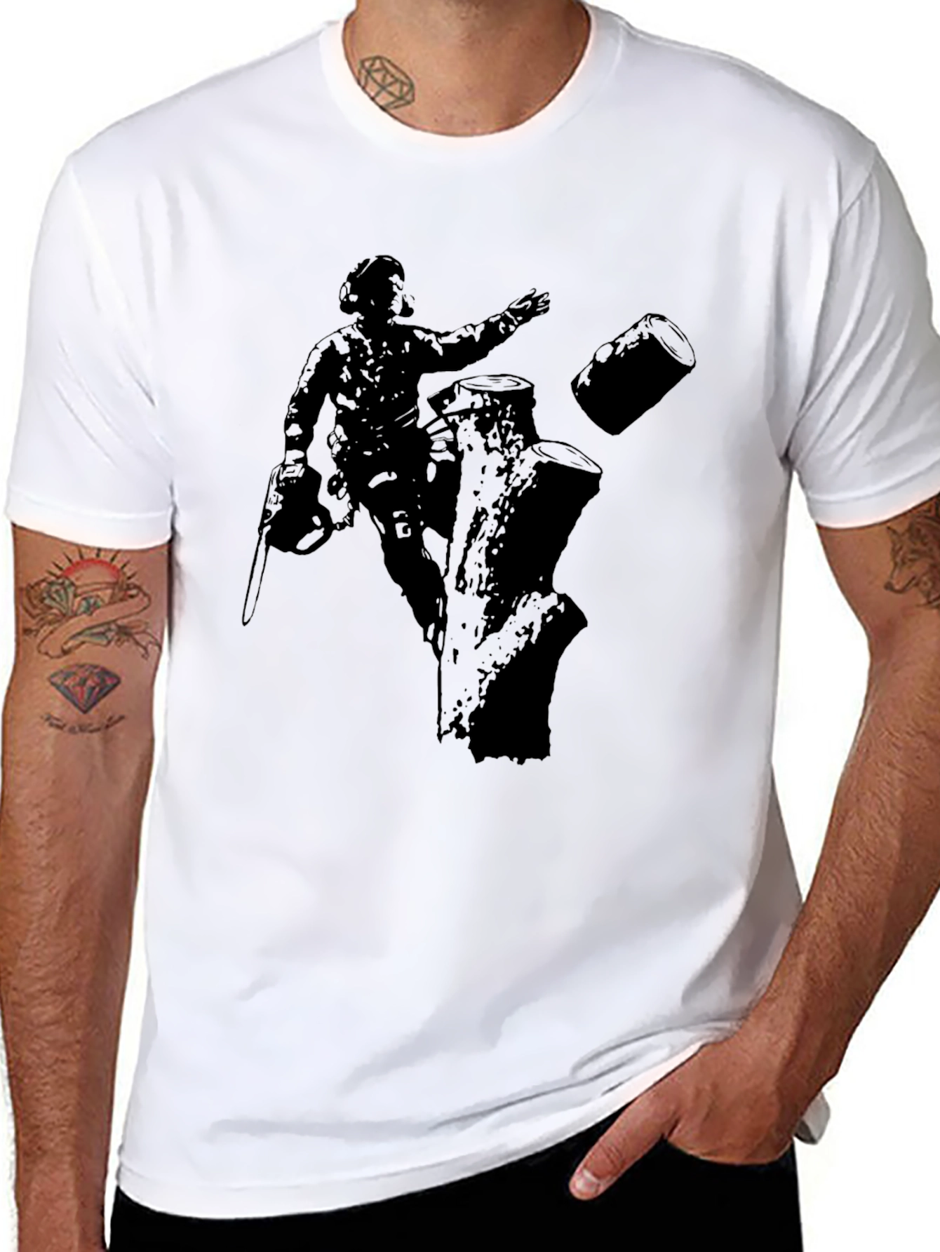 Lumberjack Silhouette Black T-Shirt